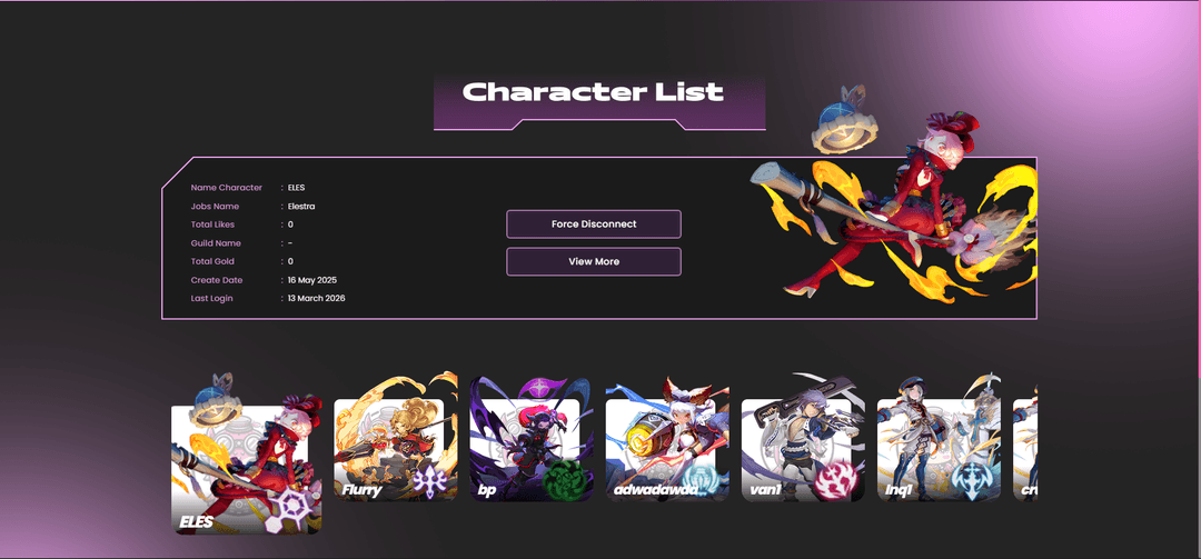 Character List Page